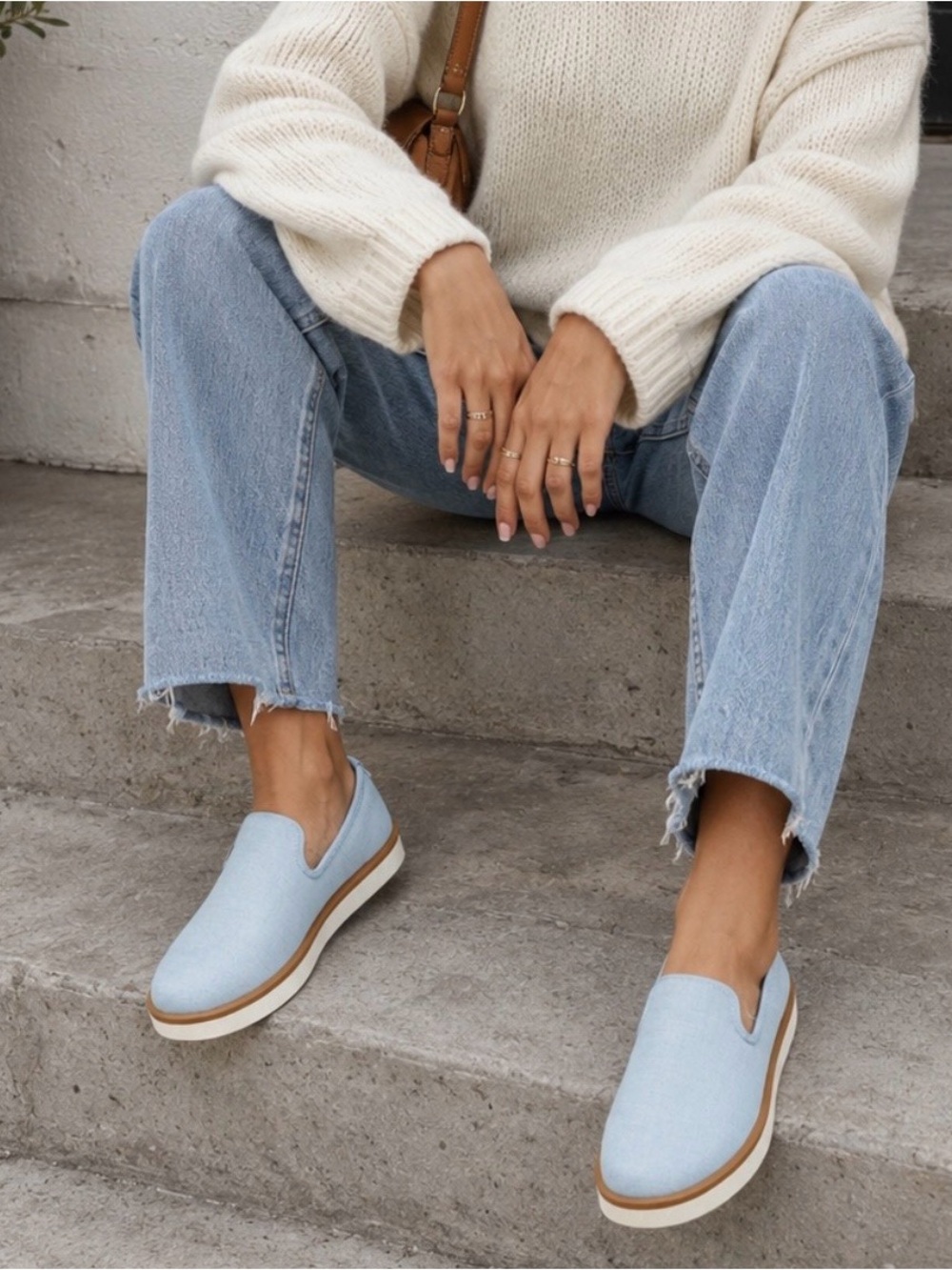Allbirds Womens Wool Lounger Woven Blue Hush Natural White Sole Size 7